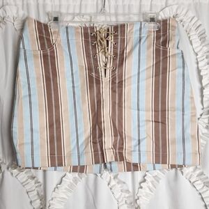 Y2k Xhilaration Striped Lace Up Front Bohemian Skirt Medium